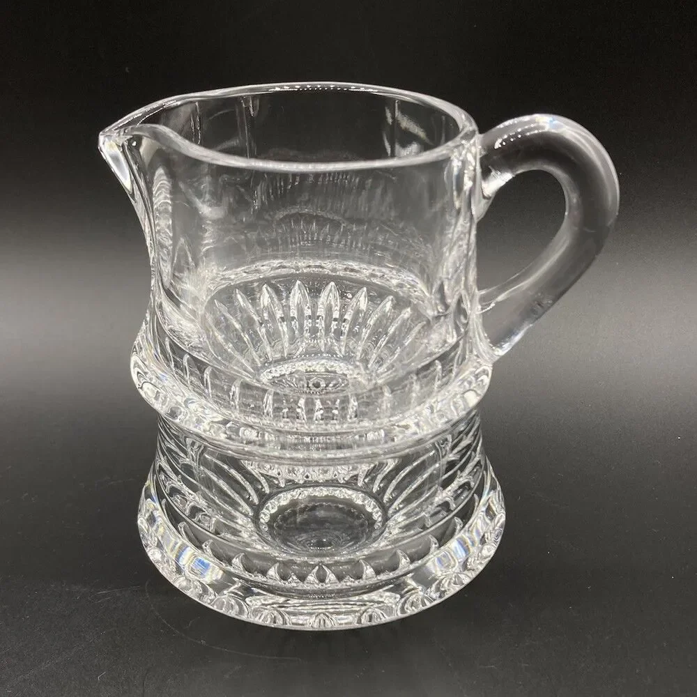 Vintage Gorham Full Lead Crystal Stacking Open Sugar Bowl & Creamer Set